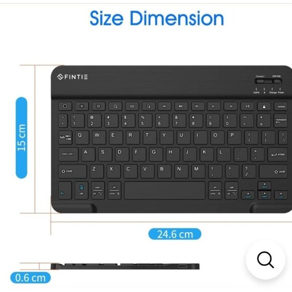 Fintie 10-Inch Ultrathin Wireless Bluetooth Keyboard For iPad/iPhone/Android Tab - Picture 3 of 9